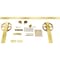 Ekena Millwork Premium Wagon Wheel Strap Barn Door Hardware Set w/ 5' Track for 1 3/8" Doors, Jacob's Gold GB600135HWJG - alternate 1